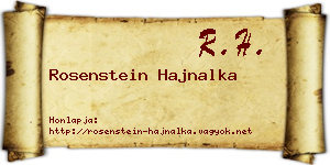 Rosenstein Hajnalka névjegykártya